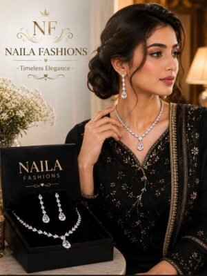 Crystal Teardrop Necklace Set