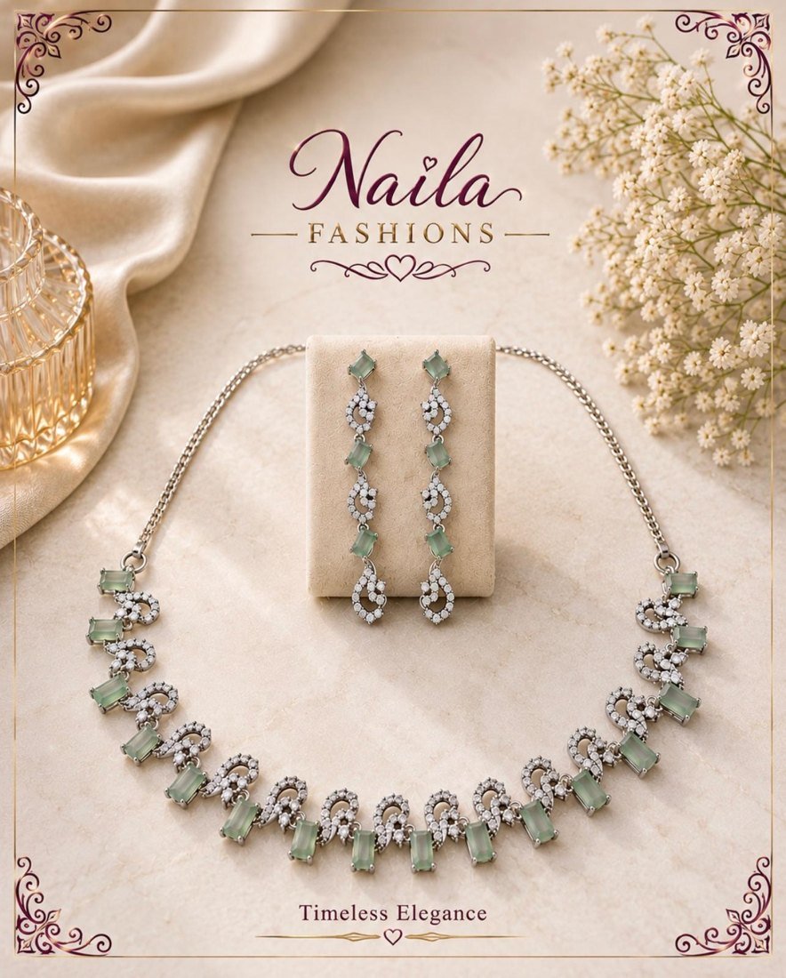 Mint Green Crystal Necklace Set